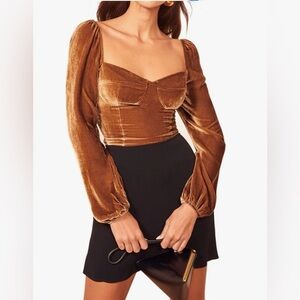 R.Vivimos Women's Velvet Long Sleeve Blouse